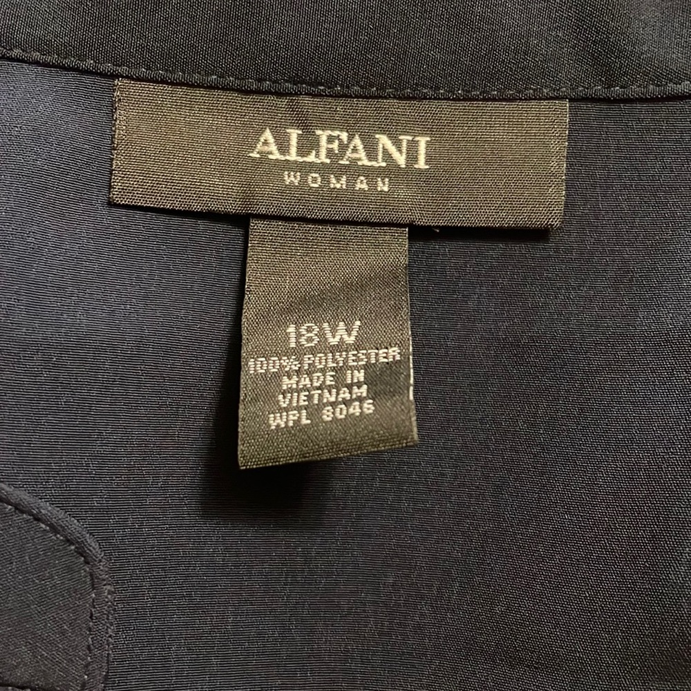 Alfani sleeveless button up dress in navy and black - Picture 7 of 8